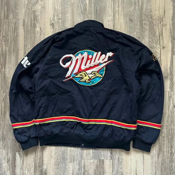 Vintage Nacar Rusty Wallace Miller Lite Racing Jacket Size Medium - Picture 6 of 6